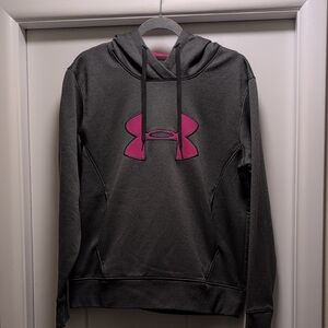 Under Armour Charcoal Hoodie with Magenta Logo